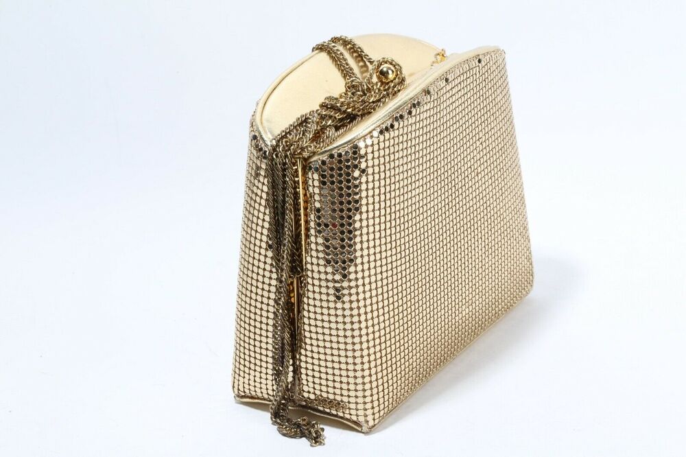 Gold Leather Sparkle Metallic Chain Shoulder Bag